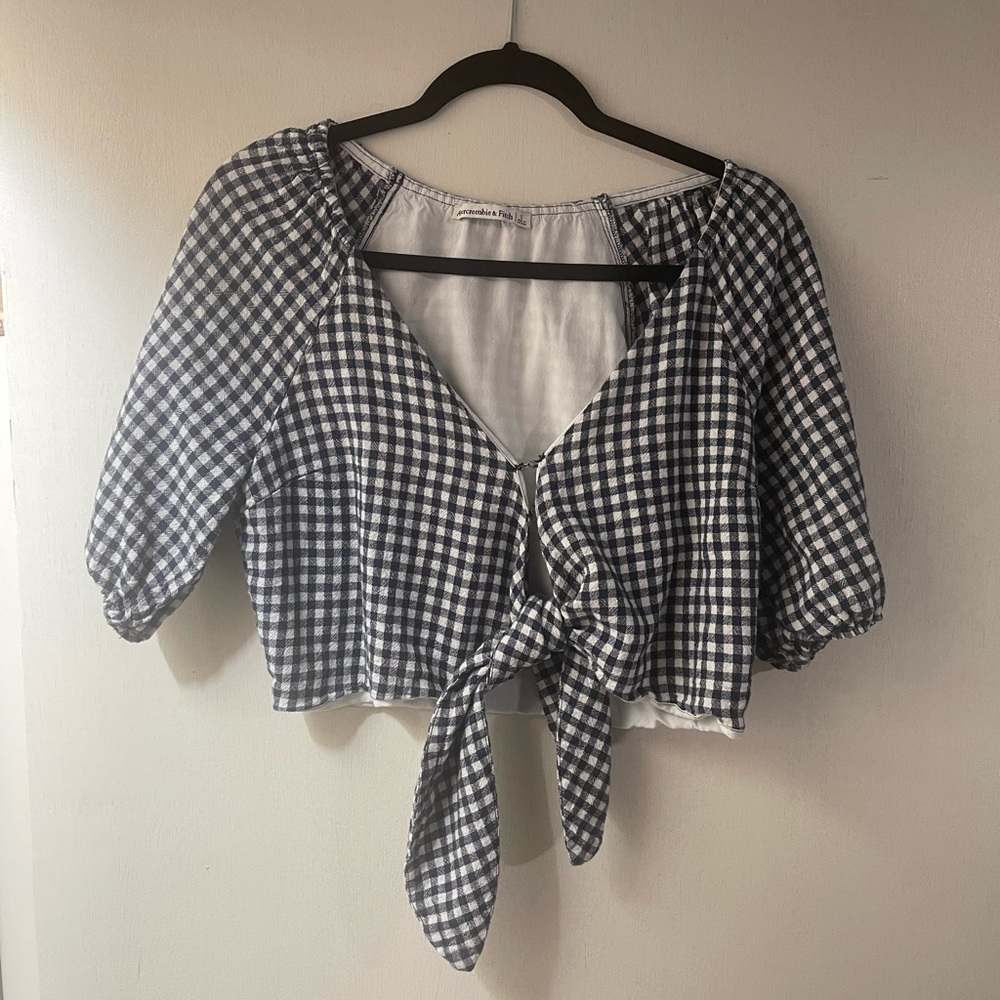 Abercrombie & Fitch Navy Checkered Blouse